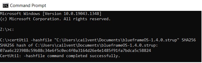 Screenshot of Windows Command Prompt