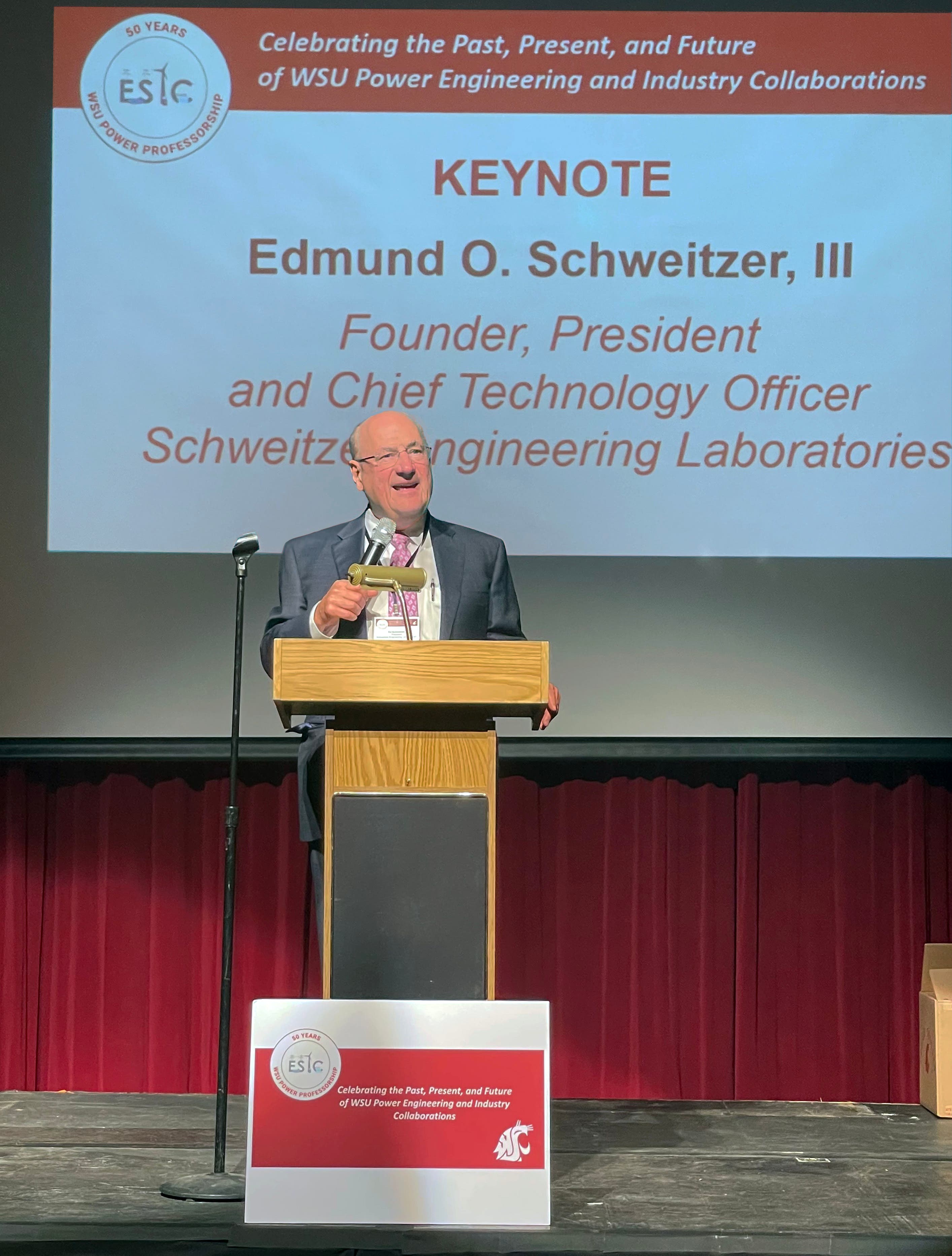 Dr. Ed Schweitzer Delivers Keynote at WSU Power Professorship Program 50th Anniversary Celebration