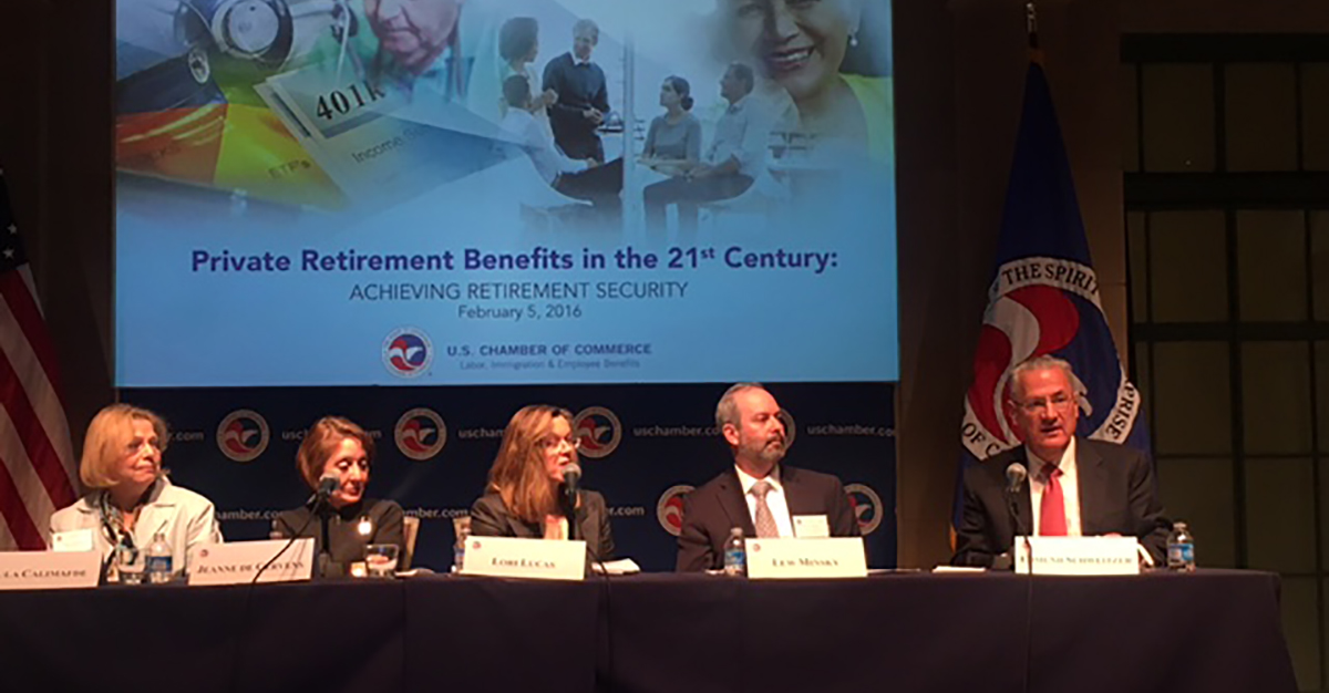 SEL President Edmund Schweitzer addresses the U.S. Chamber